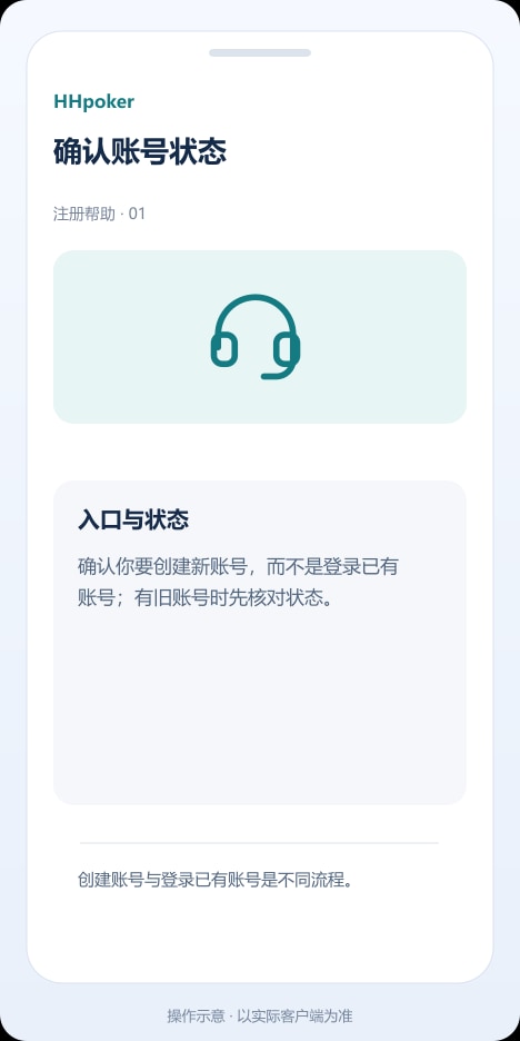 HHpoker 确认账号状态操作示意